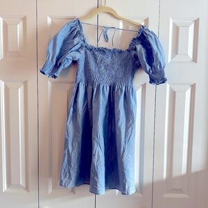 Hill House Home Athena Nap Dress light blue glitter check